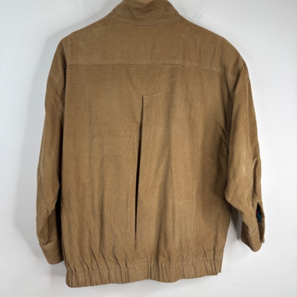VTG 90s David Brooks Corduroy Bomber Jacket 6 Flannel Lined Harrington Old Money - Picture 6 of 12